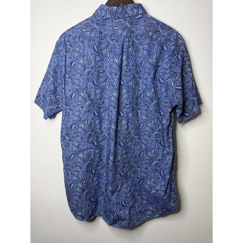 Cremieux Button Up Shirt Men's Large Paisley/Floral Short Sleeves Cotton 0019 - Picture 3 of 4